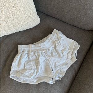 White lululemon running shorts